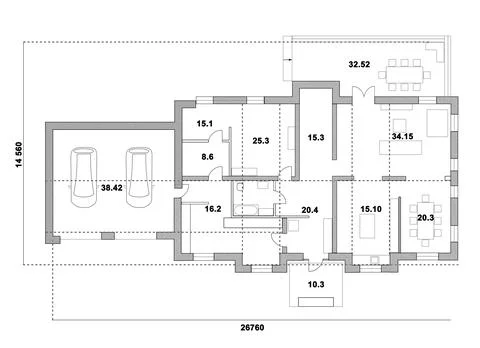 Architectural house plan house on white background. Illustration Stock Illustration