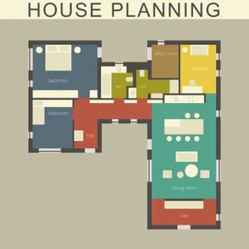Architectural house plan. Stock Illustration