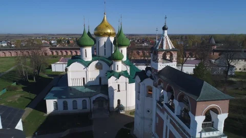 Architectural landmarks of the Savior Euthymius monastery in Suzdal Stock Footage 107451171