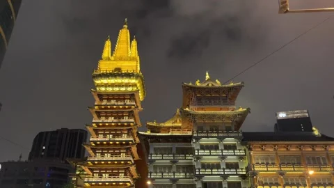 Architectural light show in Shanghai under lockdown Stock Footage 197114202