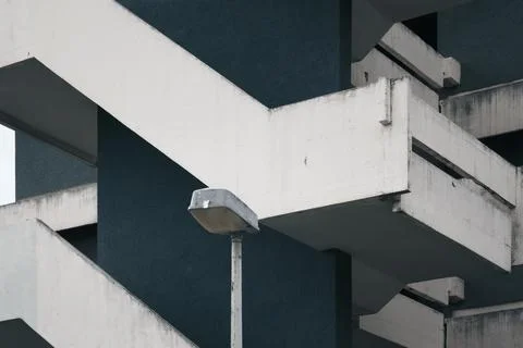 Architectural lines, flat building facade repetition background, architecture. Stock Photos