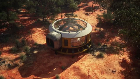 Architectural masterpiece integrated into forest Video stock 248723436