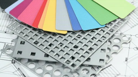 Architectural materials &amp; blueprints Stock Footage 662839