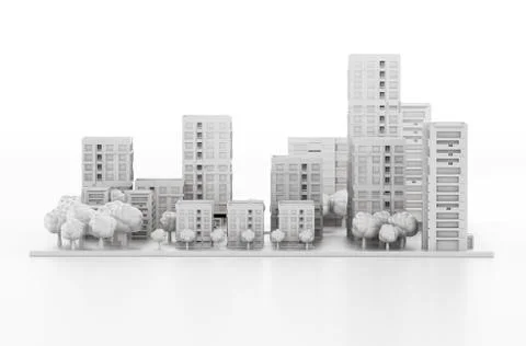 Architectural model printed in a 3D printer. 3D illustration Stock Illustration