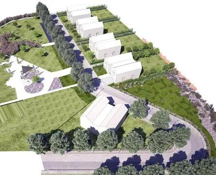 Architectural model render Illustrazione stock