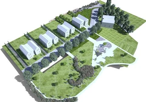 Architectural model render Illustrazione stock