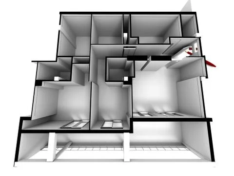 Architectural model in white close up Stock Illustration