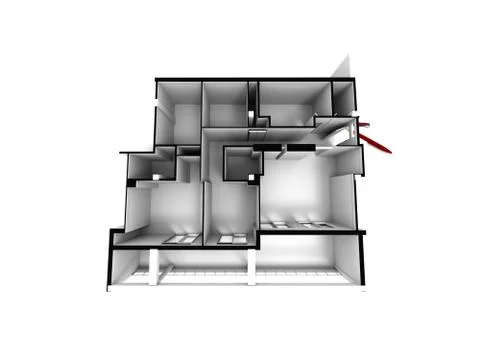 Architectural model in white Stock Illustration