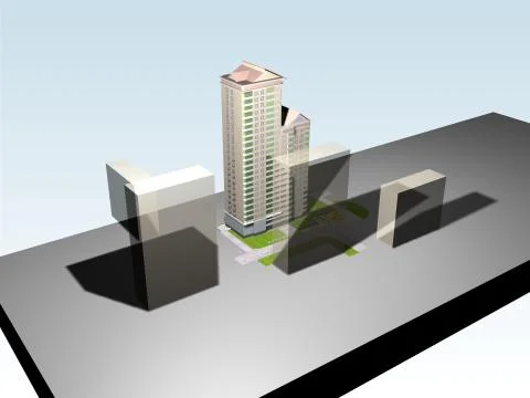 Architectural models and composition of the building 库存插图