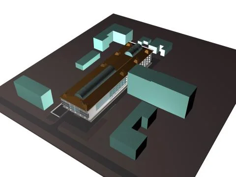 Architectural models and composition of the building 库存插图
