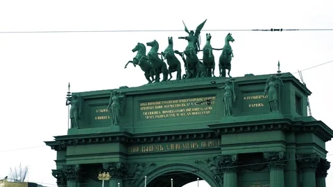 Architectural monument - Narva Triumphal Gate 스톡 동영상 188540807