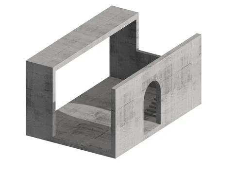 Architectural object isolated on white background, 3d render 스톡 일러스트