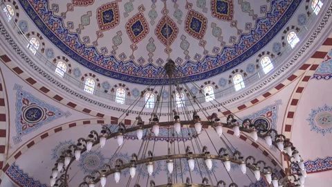 Architectural ornaments inside the mosque, mosque ornament art in Islam, mosq 库存影片 187101627