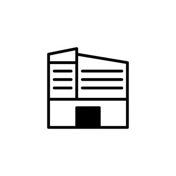 Architectural outline representing a stylized building structure with sharp.. Ilustración de archivo