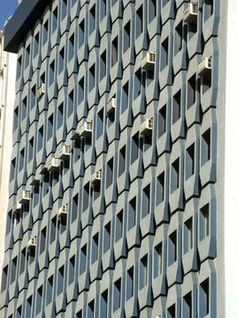 Architectural pattern in modern building at Nariman Point ; Bombay now Mum... Stock Photos