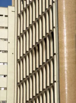 Architectural pattern in modern building at Nariman Point ; Bombay now Mum... Stock Photos