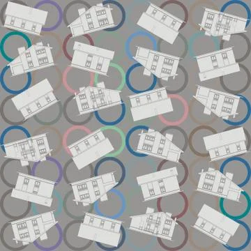 Architectural pattern seamless Illustrazione stock
