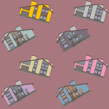 Architectural pattern seamless Stock Illustration