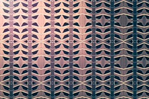 Architectural pattern, symmetric texture of facade concrete elements Stock Photos