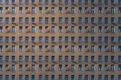 Architectural pattern, window facade of an old miserable house Stock Photos