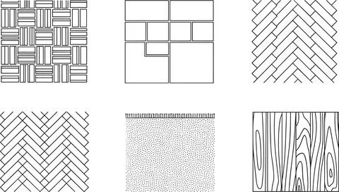 Architectural Paving and Flooring Texture Patterns, Flat Vector Line Art Ma.. Stock Illustration