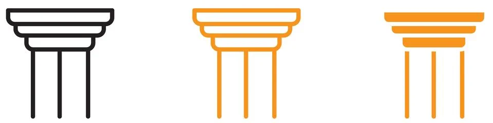 Architectural Pillar Column Icon for Construction and Design Graphics Essen.. Illustrazione stock