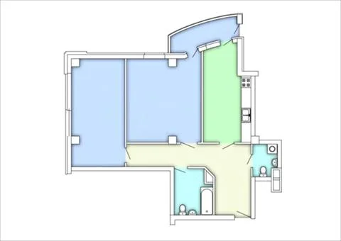 Architectural plan of the apartment on white background. Interior design el.. Foto stock