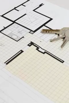 Architectural plan for building a house Fotos de archivo