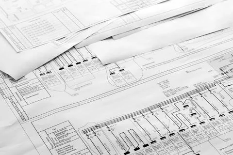 Architectural plan drawings Stock Photos