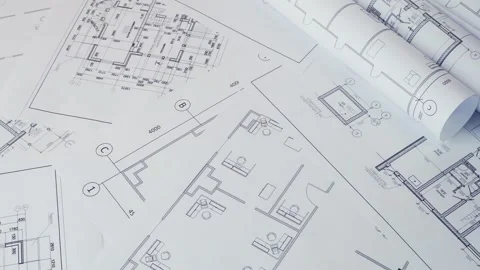 Architectural plan. Engineering house drawings and blueprints. Stock Footage 133273476