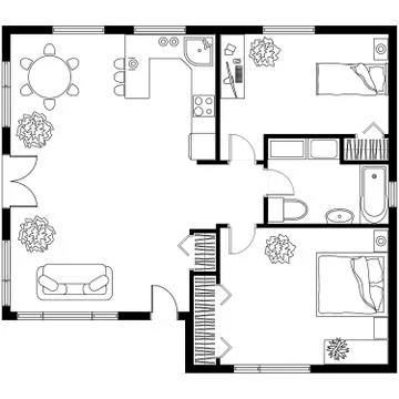 Architectural plan of a house Stock Illustration