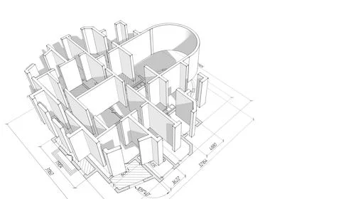 Architectural plan .House plan project .Engineering design .Industrial constr 스톡 일러스트