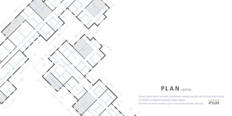 Architectural plan .House plan project .Engineering design . Stock Illustration