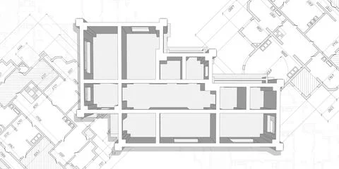 Architectural plan .House plan project .Engineering design . Stock Illustration