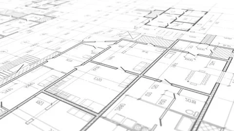 Architectural plan .House plan project .Engineering design .Industrial cons. Stock Photos