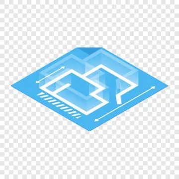 Architectural plan isometric 3d icon Stock Illustration