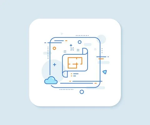 Architectural plan line icon. Technical project sign. Vector 스톡 일러스트