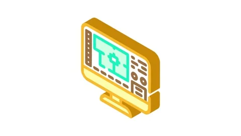 Architectural plans drafter isometric icon animation Stock Footage 327289520