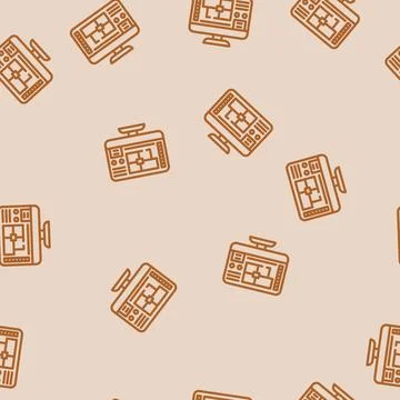 Architectural plans drafter line vector seamless pattern Stock Illustration