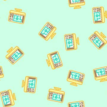 Architectural plans drafter vector seamless pattern Stock Illustration