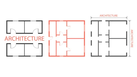 Architectural plan,technical project .House plan project .Engineering design . Stock Footage 194494913