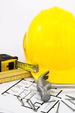 Architectural project and work tool Stock Photos