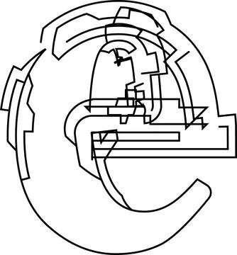 Architectural project font, technical draw style alphabet. Geometrical typo.. Illustrazione stock