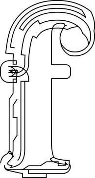 Architectural project font, technical draw style alphabet. Geometrical typo.. Illustrazione stock