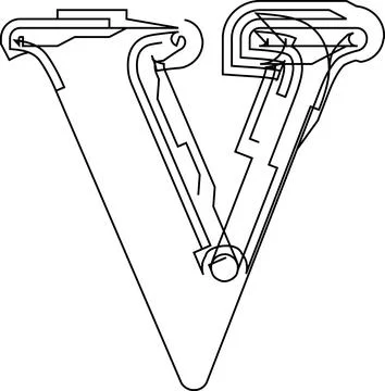 Architectural project font, technical draw style alphabet. Geometrical typo.. Illustrazione stock