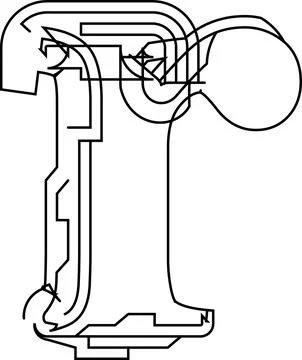 Architectural project font, technical draw style alphabet. Geometrical typo.. Illustrazione stock
