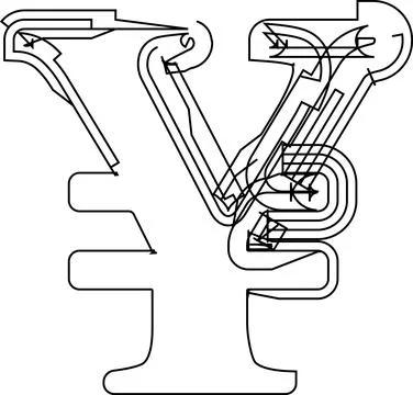 Architectural project font, technical draw style alphabet. Geometrical typo.. Stock Illustration