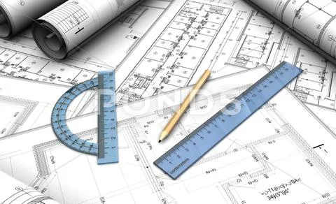 Architectural project Stock Illustration