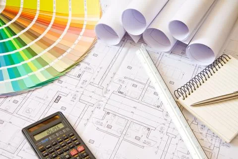 Architectural project Stock Photos