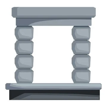 Architectural rendering of a stone gate, featuring sturdy pillars and a robus Illustrazione stock